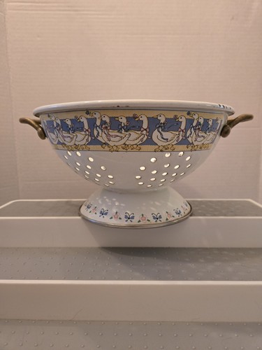 Vintage 1980 enamel colander - 1980's,