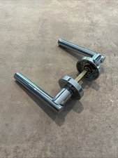 Polished Chrome Lever on Rose Door Handle Set, New, FREE SHIPPING