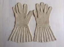 Crochet Vintage Gloves Cream