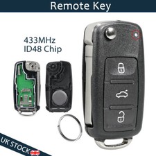 433MHz Remote 3 Button Key Fob ID48 Chip For VW Golf Mk6 Caddy Polo 5K0837202AD