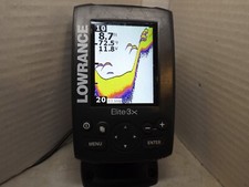A LOWRANCE Fishfinder/sonar. ELITE 3X COLOUR  head unit & mount base. GWO