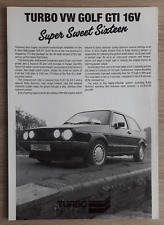 Volkswagen Golf GTi 16V Turbo Technics Brochure / Leaflet c.1987