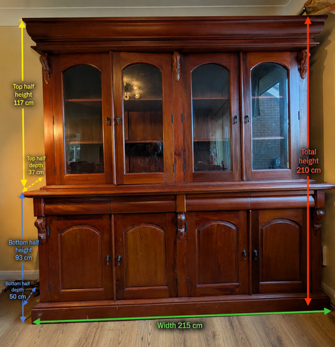 Glazed mahogany bookcase and - mahogany,