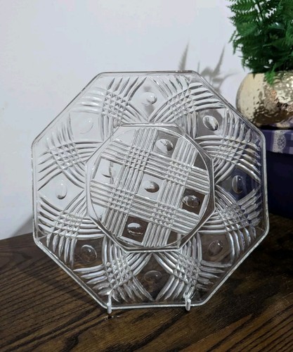 Vintage octagonal clear glass - vintage,