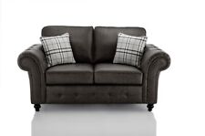Oakland 2 Seater Faux Leather Sofa Black (BUY TWO AND GET A FREE FOOTSTOOL)