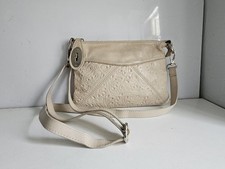 BORSE IN PELLE DESIGNER WOMENS IVORY/CREAM LEATHER CROSSBODY SATCHEL HANDBAG NEW