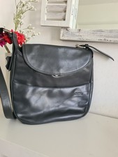 Hotter Leather Shoulder Bag Black Medium Satchel Messenger Bag