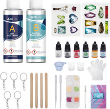 Resin Kit for Beginners, Epoxy Resin Crystal Clear Starter Kit for DIY Jewelry C