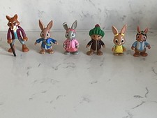 Peter Rabbit Posable Figures x6 - Mr Tod Peter Benjamin Cottontail Lily Squirrel