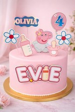 Baby evie personalised cake - ,