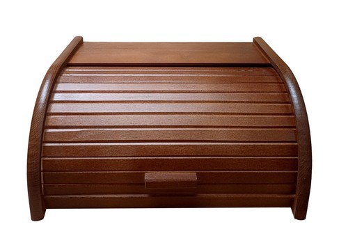 Dark brown wooden bread bin - wooden,