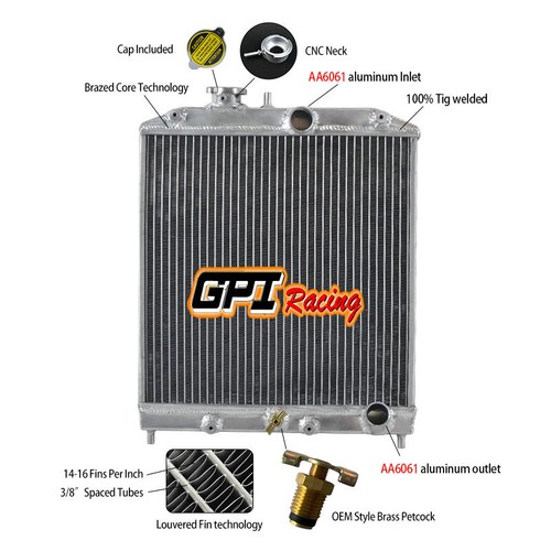 Aluminum radiator for honda - aluminum,