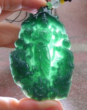 Certified Green A Jade jadeite pendant 1000 Hand Guanyin Kwan Yin Dragon 673238
