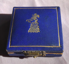 Antique Medal Coin Display Case Griffin Head Crown Three Feathers