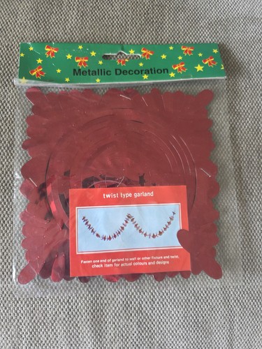 Small red long metallic - red,