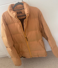Puffa Original coat jacket gold/orange down/feather filling size large  V cosy