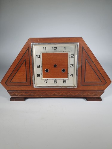 Art deco vintage wooden mantel - art,