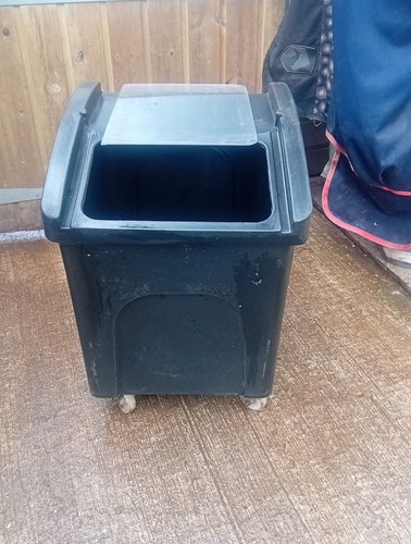 Plastic feed bin - bin, on
