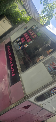 Pink white ice cream - white,