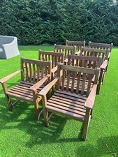 8 Solid Heavy Wooden Alexander Rose Garden Chairs 