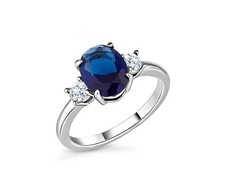 Diamond Style Oval Blue Ring