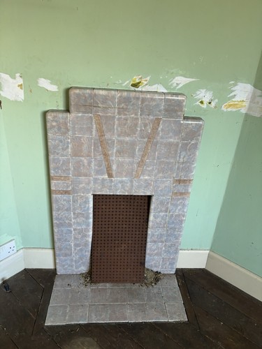 Original 1930s tiled fireplace - original,