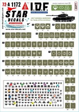 72-A1172, IDF Generic Markings # 1. Israeli brigade/unit insi, Star Decals  1/72