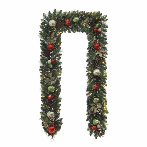 9ft pre lit christmas garland - christmas,