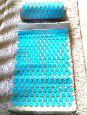 Pro 11 Well-being Acupressure Mat And Pillow Set grey/aqua with carry bag