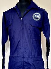 Retro Fiat B&W Badged Zip Front Navy Boiler Suit Overalls Size L 42-45"