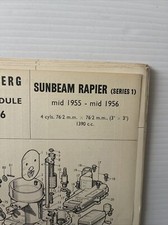 ZENITH CARBURETTOR SERVICE BULLETIN SUNBEAM RAPIER SERIES 1  DIF36