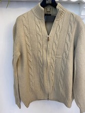 Gant Zip Front Mens Cable Knit Cardigan With Cashmere 2xl Ref Rm 