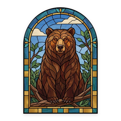 Brown bear arch stained - bear,