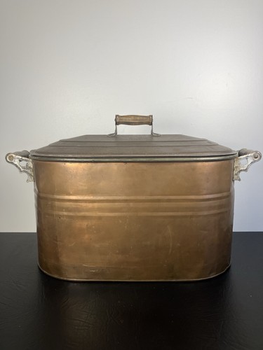 Antique copper wash boiler - antique,