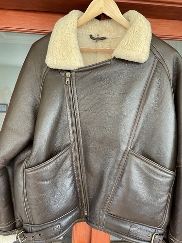 Men sheepskin bomber - sheepskin,
