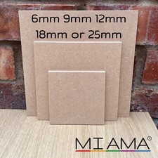 MIAMA PREMIUM MDF Squares - 6,9,12,18,25mm wooden shape 10-60cm 1,3 or 5 pack