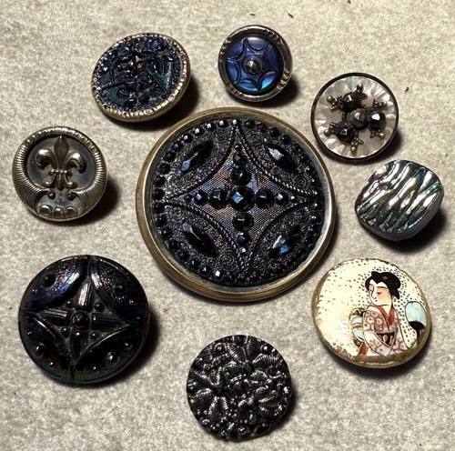 Antique button group - antique, 10