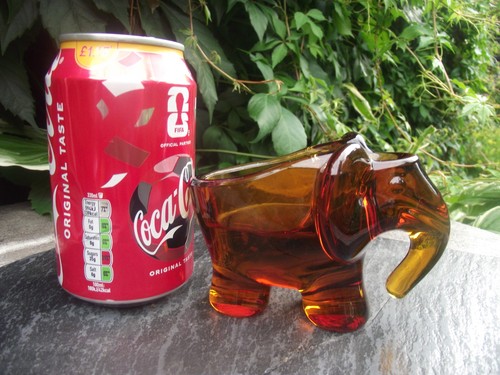Vtg amber glass elephant - vtg,