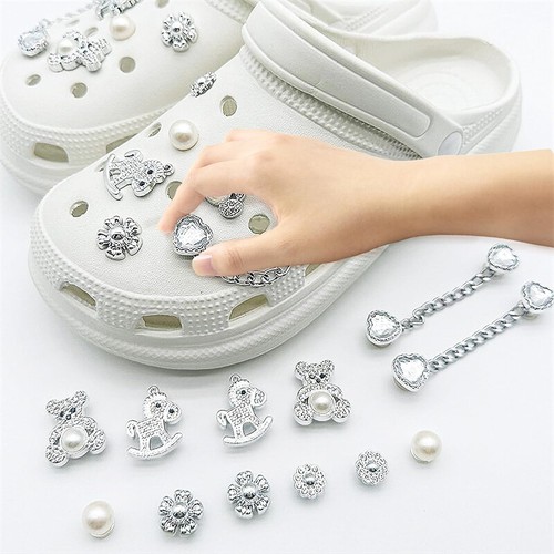 12pcs croc charms - croc, pearl