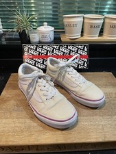 Vans Cream Gltter Finish Leather Canvas  Lo Pro Sneakers VGC Uk 4 Boxed