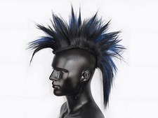 Black Blue Mohawk Headpiece