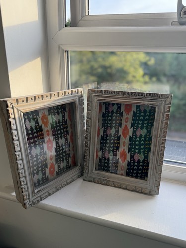 Pair vtg rustic woden wall - of,