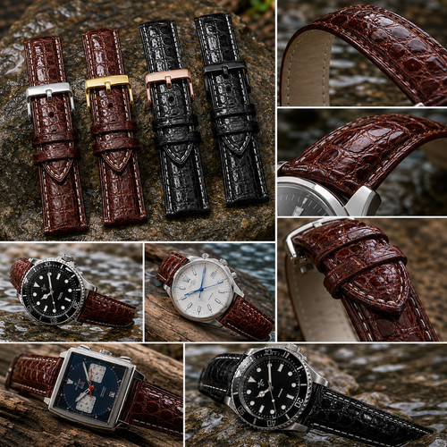 Real crocodile leather watch - crocodile,