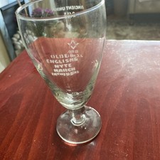 Masonic Vintage Ale Glass Dated 1954 Old English Mute Ancient Union 203 £15.99