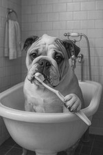 Funny English Bulldog Bathroom