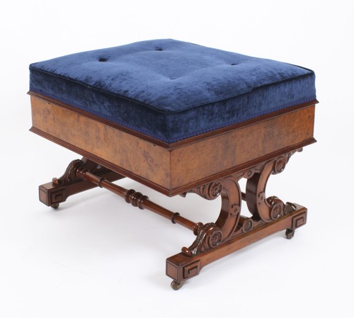 Antique french empire stool - french,