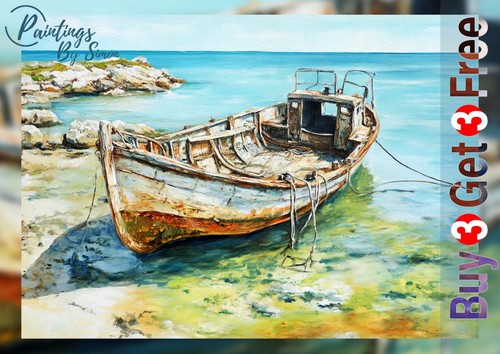 Fishing boat print - fishing,
