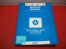 1988 FACTORY O.E.M. CHRYSLER PLYMOUTH DODGE RWD RAM VAN/WAGON SERVICE MANUAL VGC