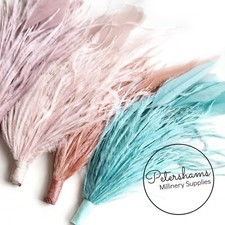 Ostrich & Stripped Coque Feather Millinery Fascinator Hat Mount