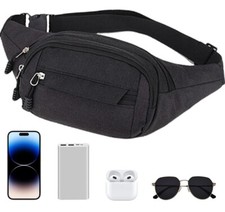 Water Resistant Large Bum Bag Travel Waist Fanny Pack Money Hiking Bumbag Belt